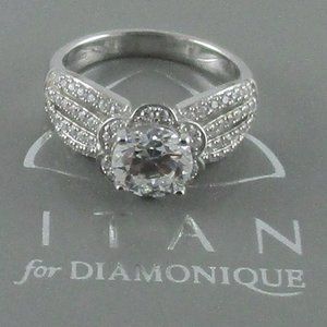 Ritani Diamonique Sterling Floral 2.90ct Ring